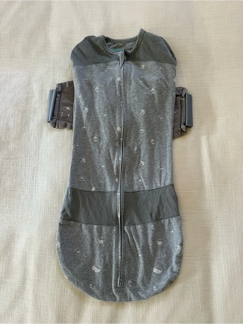 Happiest Baby Organic Cotton SNOO Swaddle in Graphite Planets - L, 18-25lbs